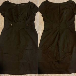White House Black Market Sz 6 Black Lined Back Zipper Mini Dress-great condition